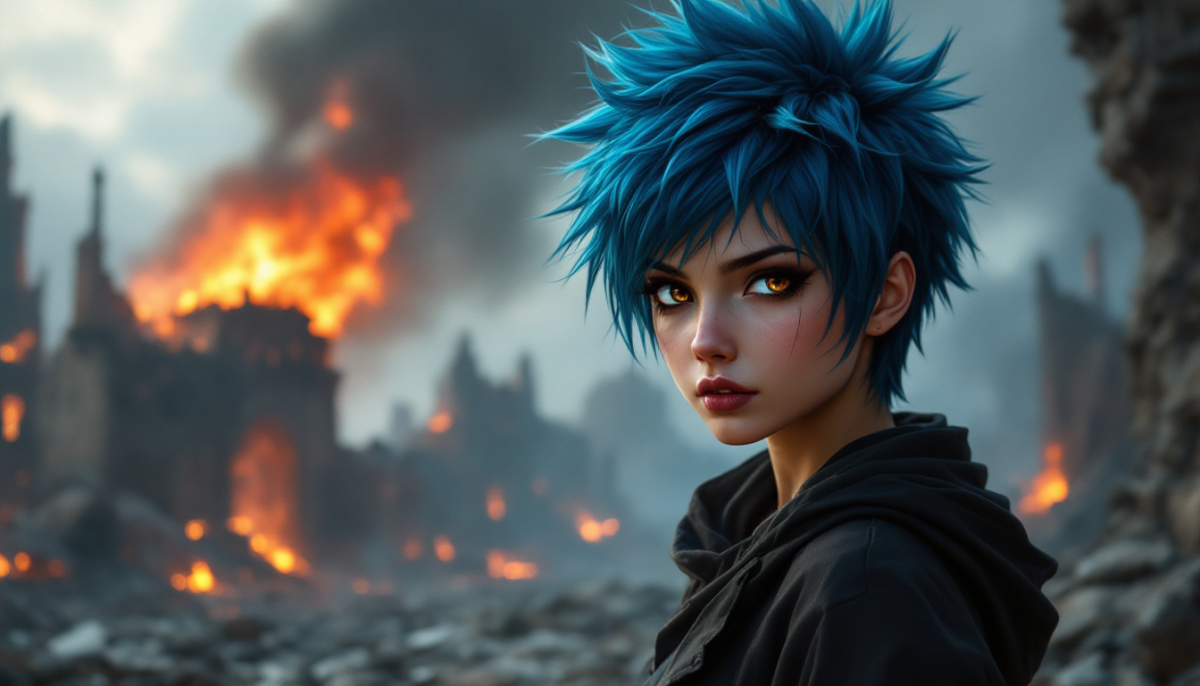 Dark anime characters with AI