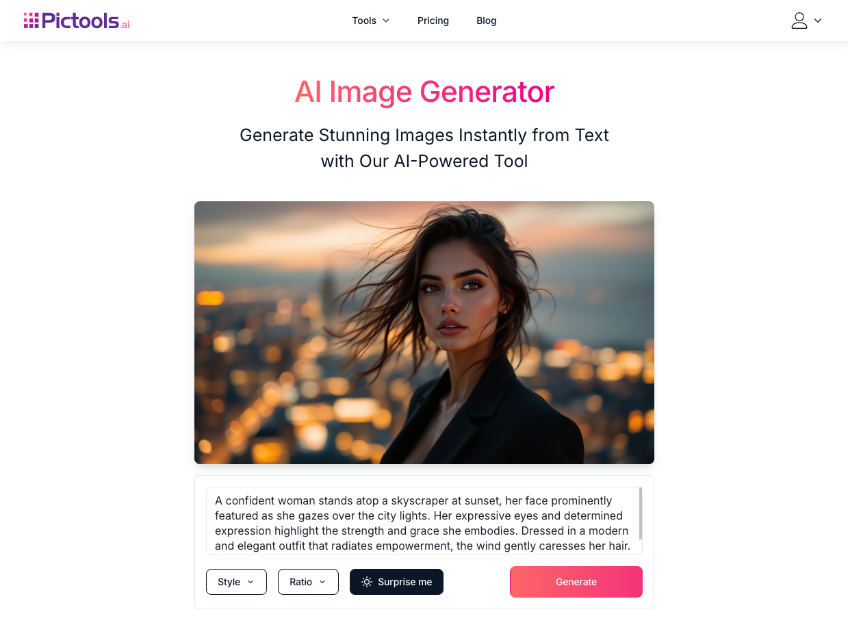 PicTools AI Image Generator Tool