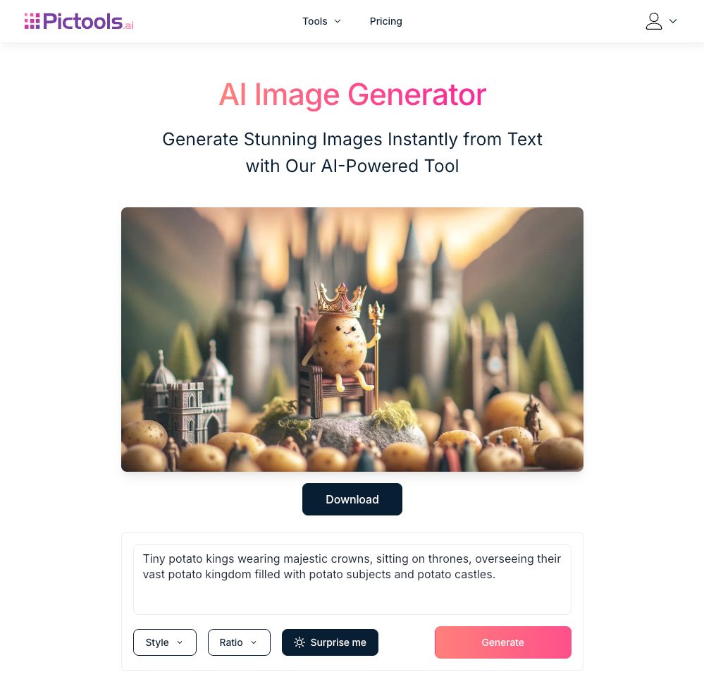 DALL-E Free PicTools AI Image Generator